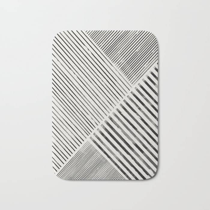Black And White Stripes, Abstract Bath Mat