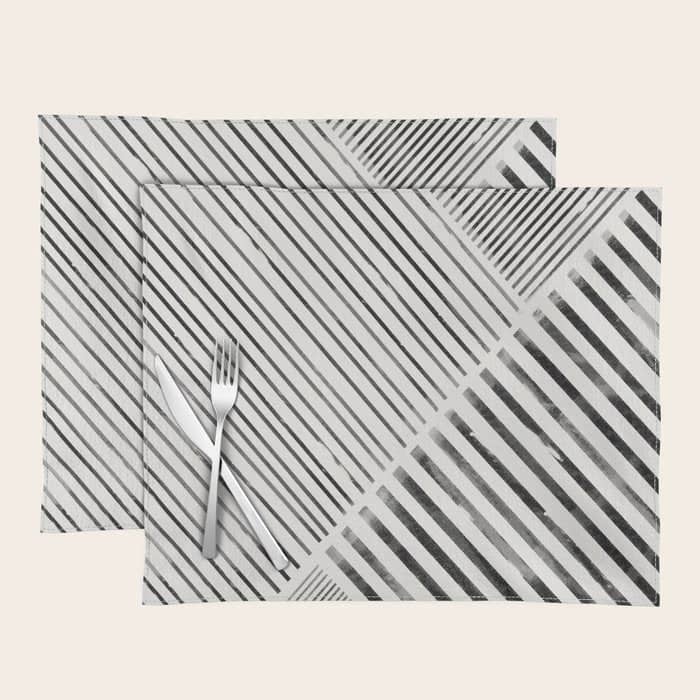 Black And White Stripes, Abstract Placemat