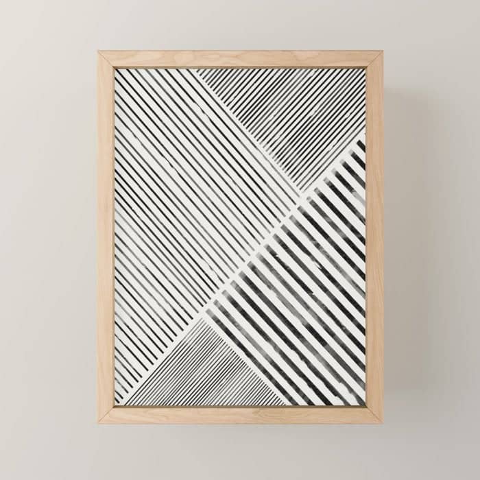 Black And White Stripes, Abstract Mini Art Print