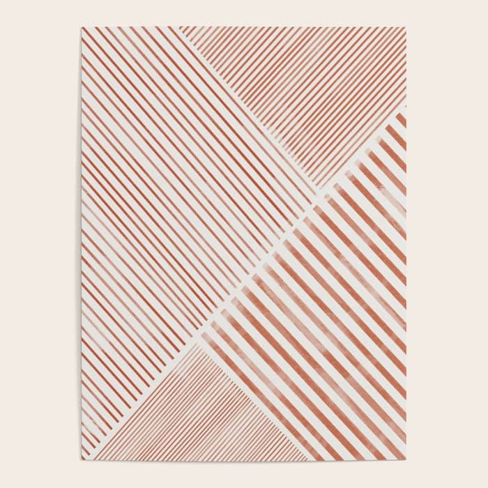 Blush Pink Stripes, Geometric Art Poster