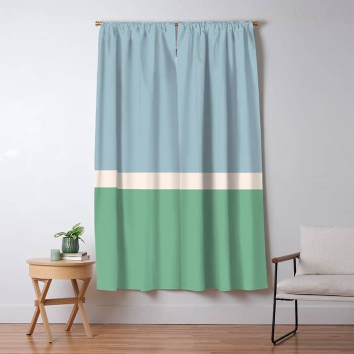 Juniper Color Block Blue And Green Window Curtain