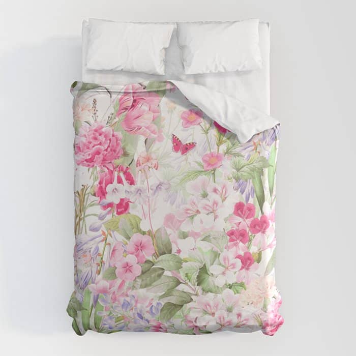 Vintage & Shabby Chic - Pastel Spring Flower Medow Duvet Cover