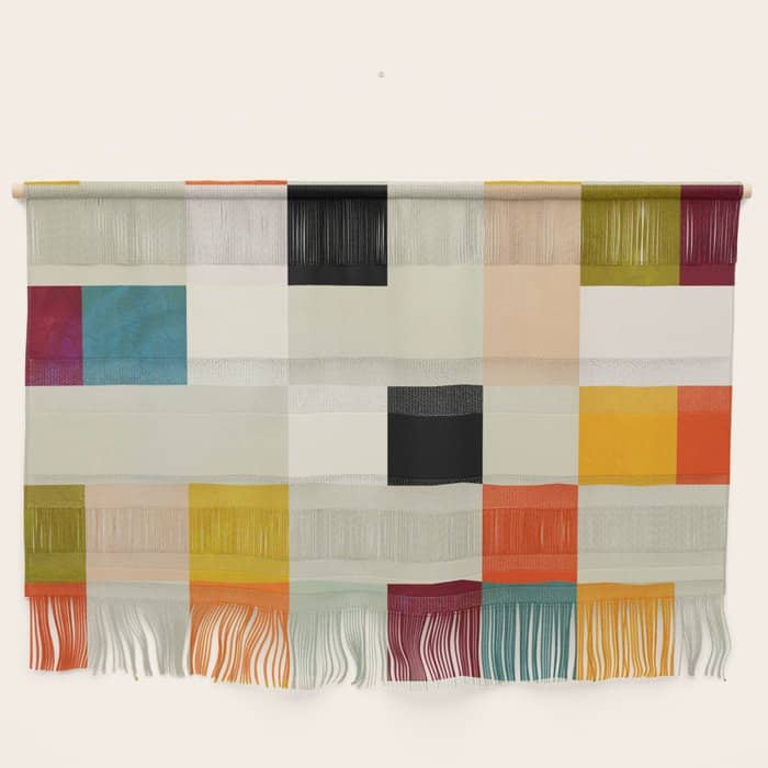 Modern Mid Century Chequers Wall Hanging