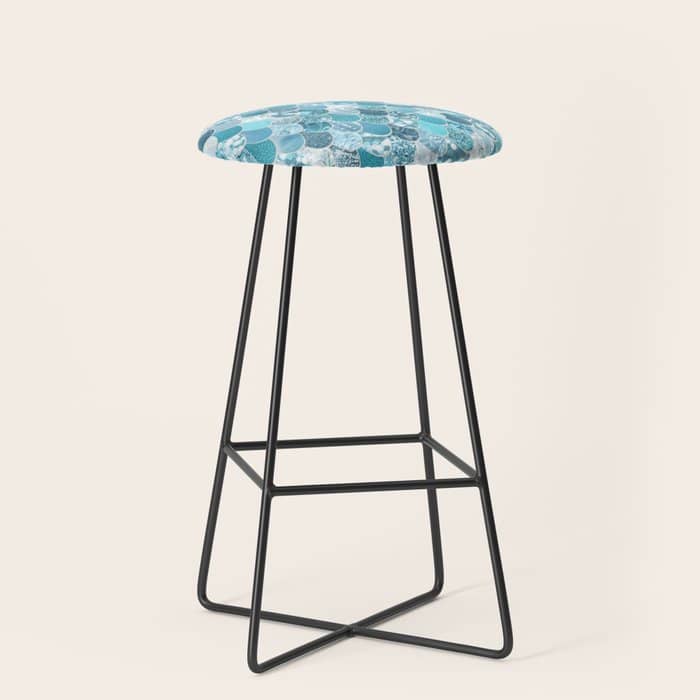 Cute Mermaid Scales, Teal And Aqua Stool