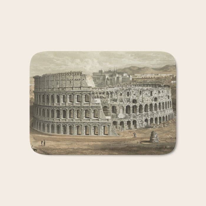 Vintage Illustration Of The Roman Colosseum (1872) Bath Mat