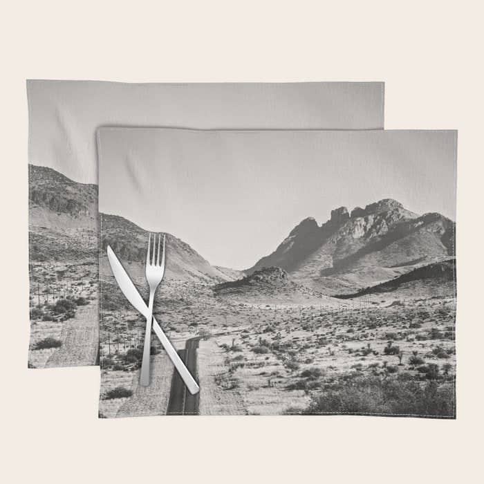 The Lost Highway Iii Black & White Placemat