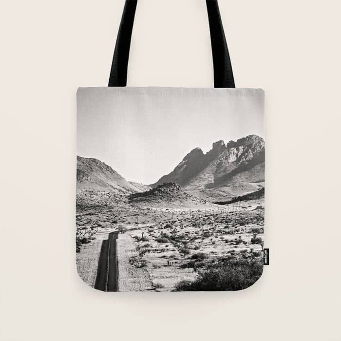 The Lost Highway Iii Black & White Tote Bag