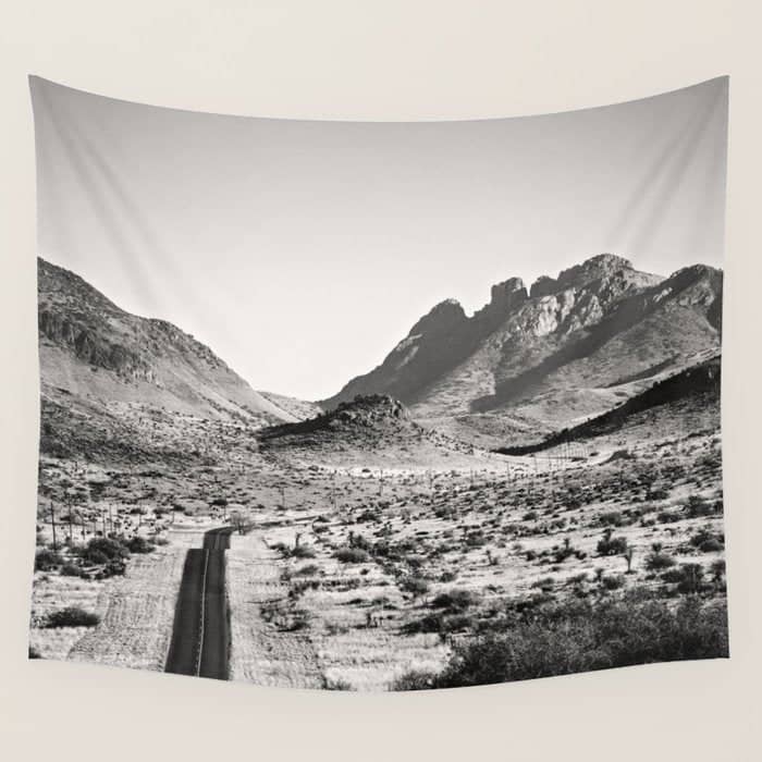 The Lost Highway Iii Black & White Wall Tapestry