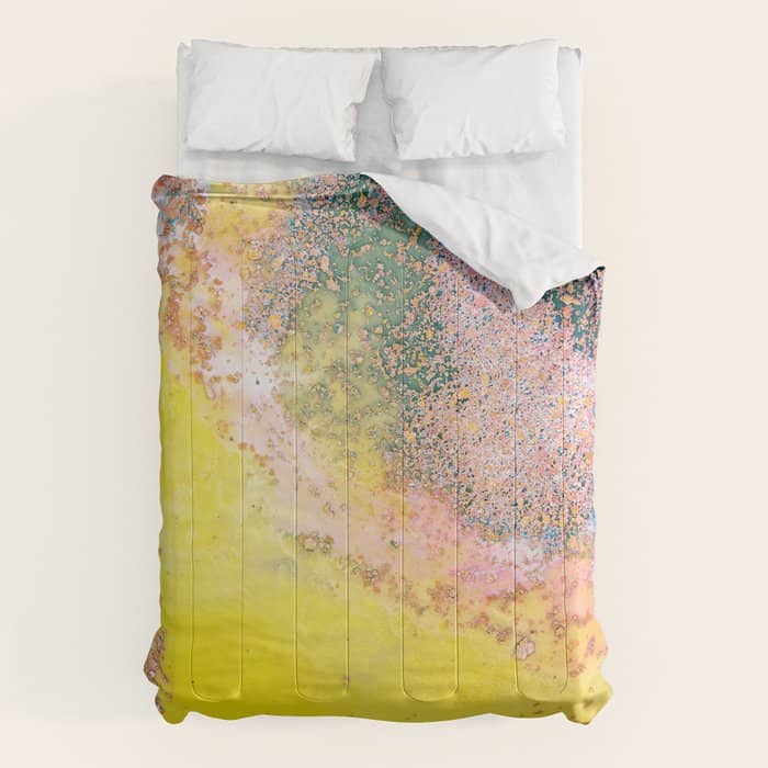 Random Bliss, Abstract Graphic Digital Art, Resin Art Painting Colorful Eclectic Bohemian Comforter