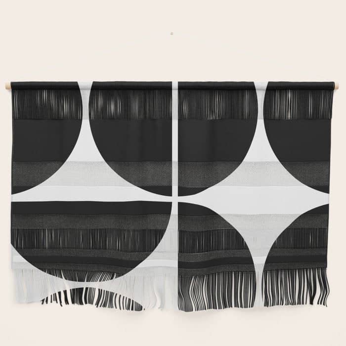 Mid Century Modern Black Square Wall Hanging