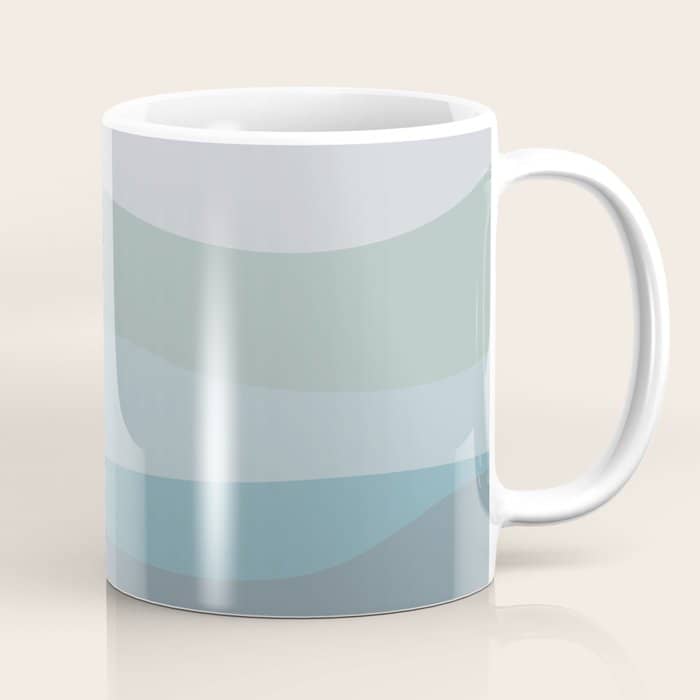 Calming Ocean Waves In Soft Dusty Pastels Coffee Mug