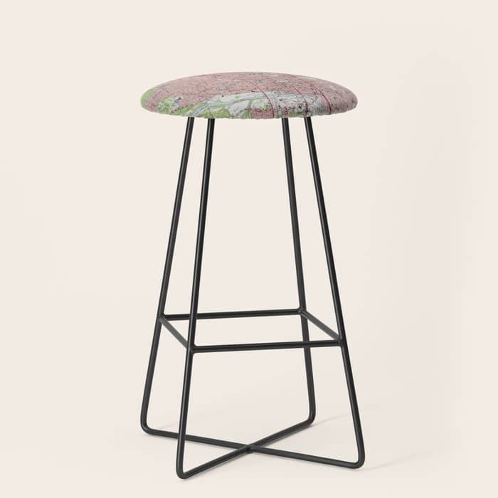 Vintage Map Of Austin Texas (1955) Stool