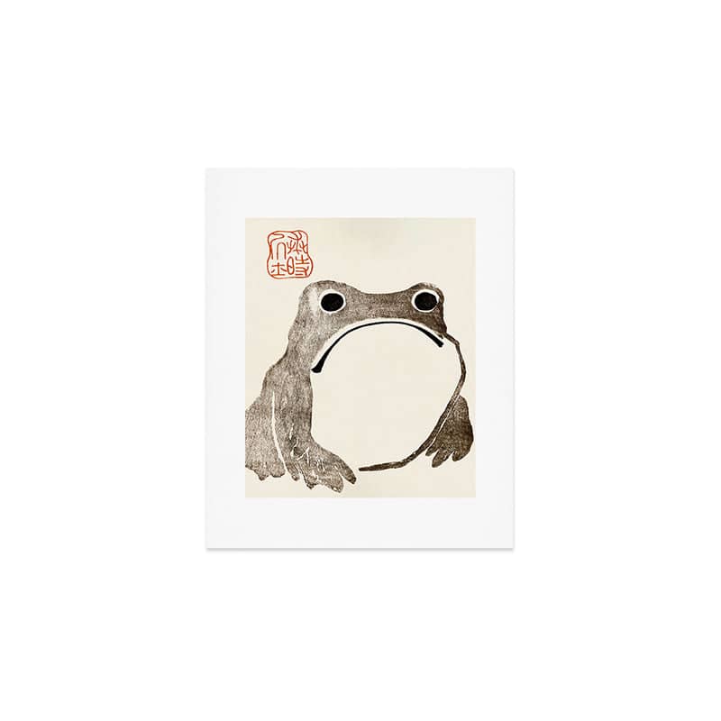 Unimpressed Frog Meika Gafu By Matsumoto Hoji 1814 - Frog Art Print