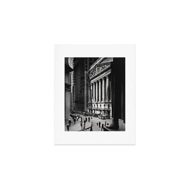 Wall Street, Stock Exchange, New York, New York Black And White Photograph Art Print