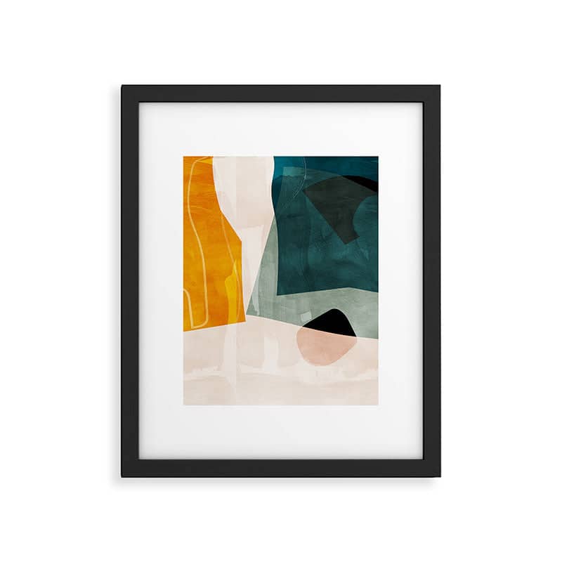 Mid Century Shapes Abstract Painting 3 Framed Art Print