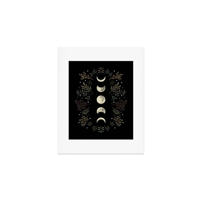 Moonlight Garden - Olive Green Art Print