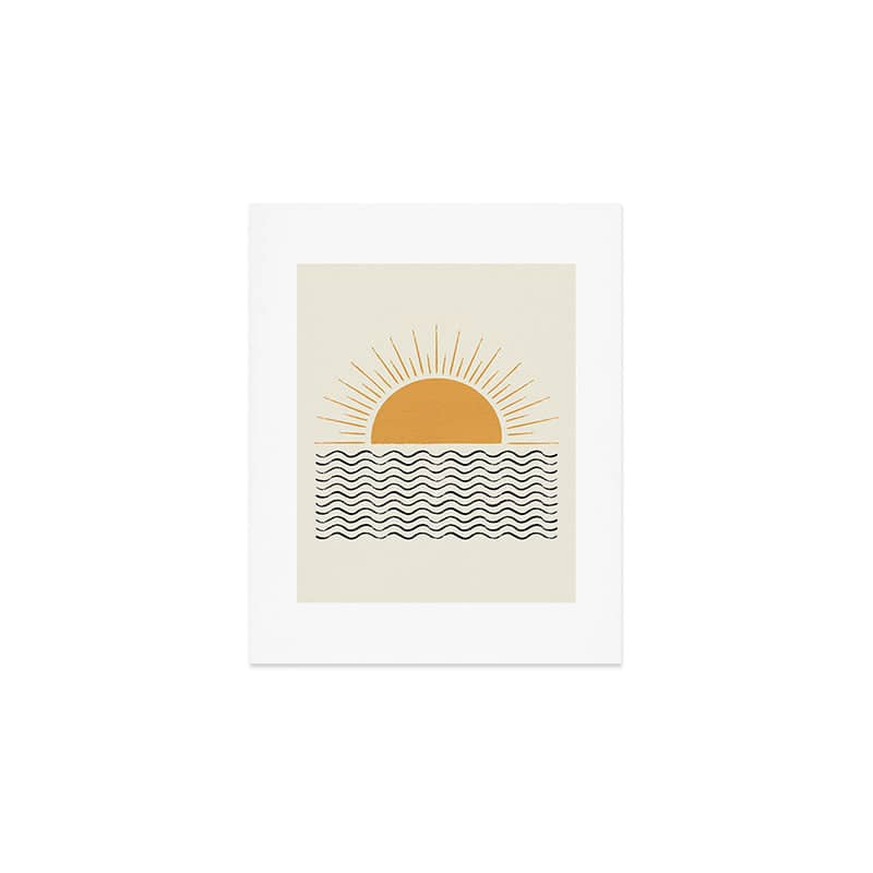 Sunrise Ocean -  Mid Century Modern Style Art Print