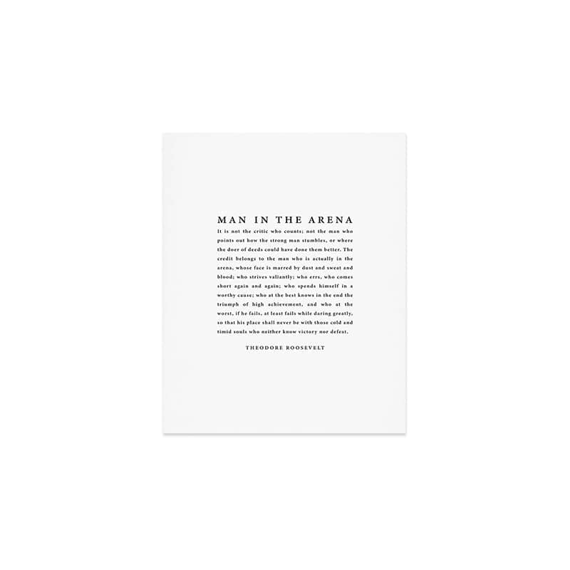 The Man In The Arena, Theodore Roosevelt Art Print