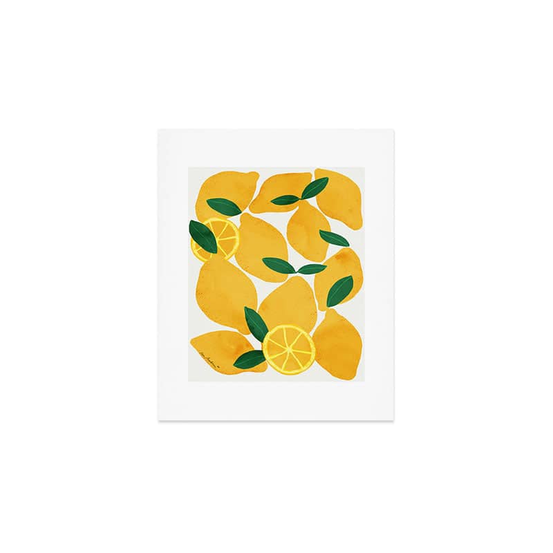 Lemon Mediterranean Still Life Art Print