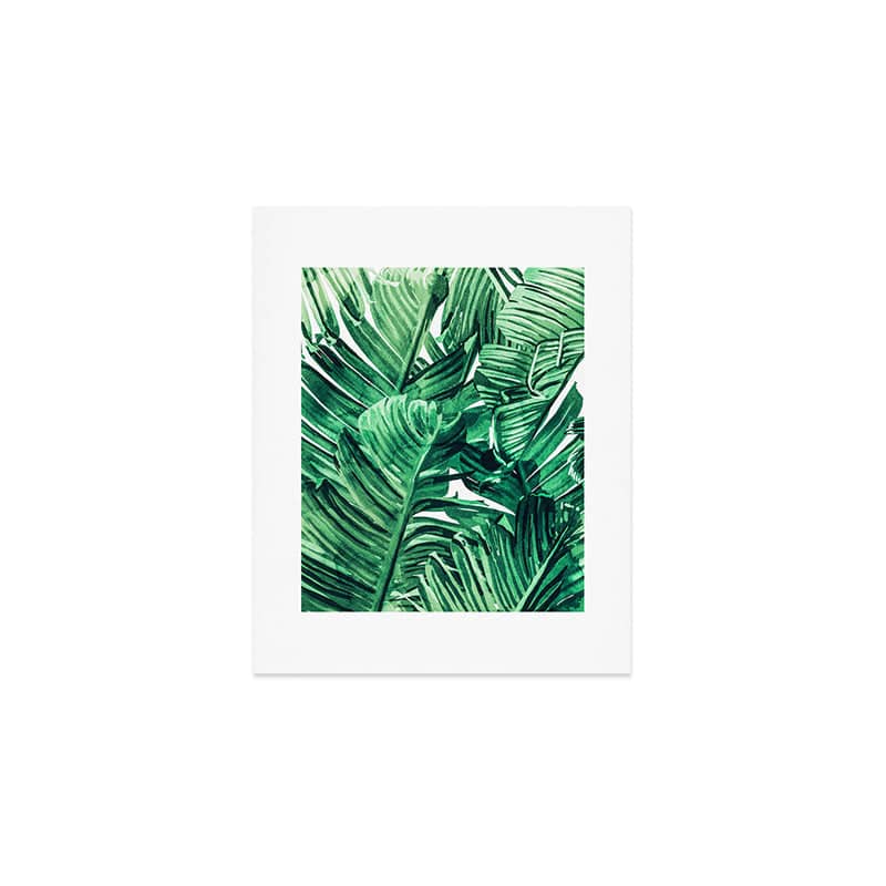 Tropical State Of Mind | Watercolor Palm Banana Leaves Painting | Botanical Jungle Bohemian Plants Art Print