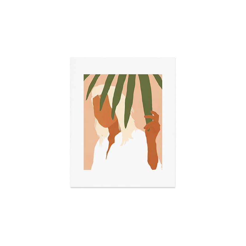 Musafir | Traveler Feminism Woman Of Color In White Shirt | Palm Tropical Minimal Bohemian Fashion  Art Print