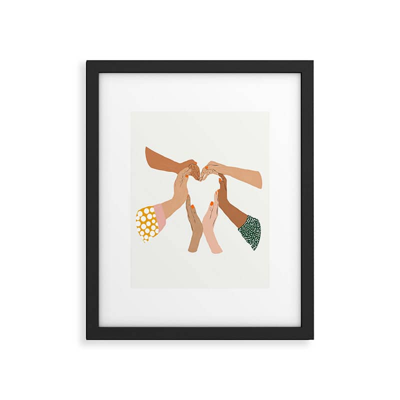 Indiscrimination | Anti-Racism Painting | Unity Illustration | Women Empowerment Growth Mindset Framed Art Print