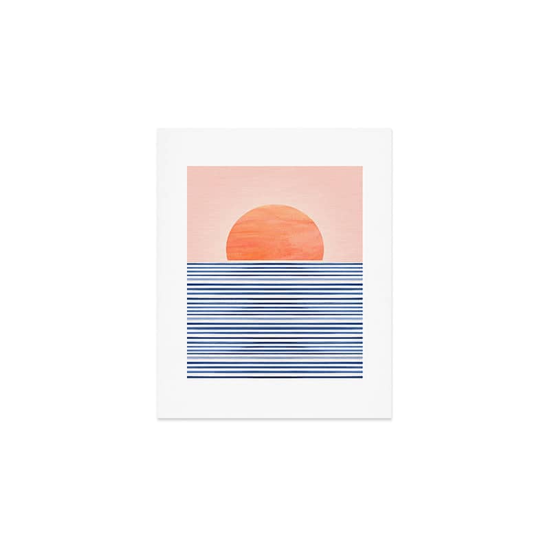 Summer Sunrise Minimal Abstract Landscape Art Print