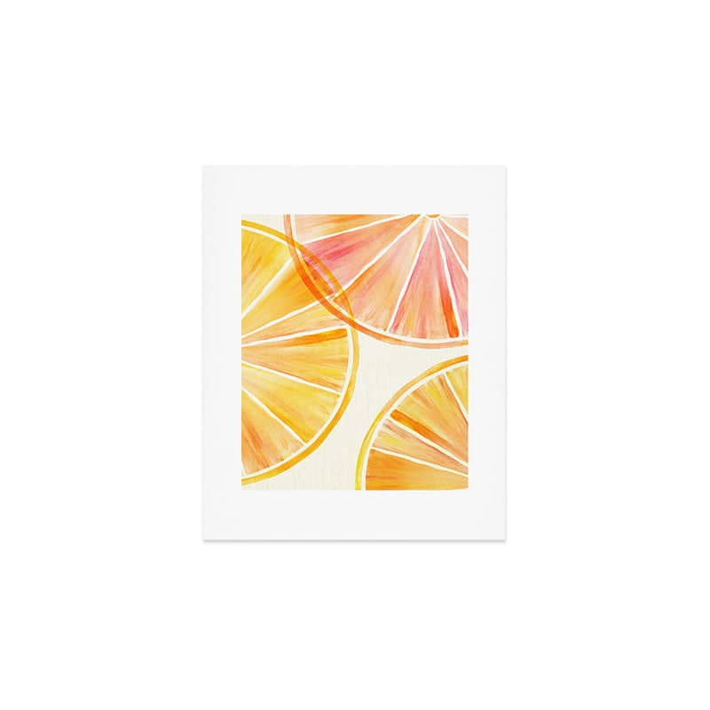 Sunny Citrus Watercolor Illustration Art Print