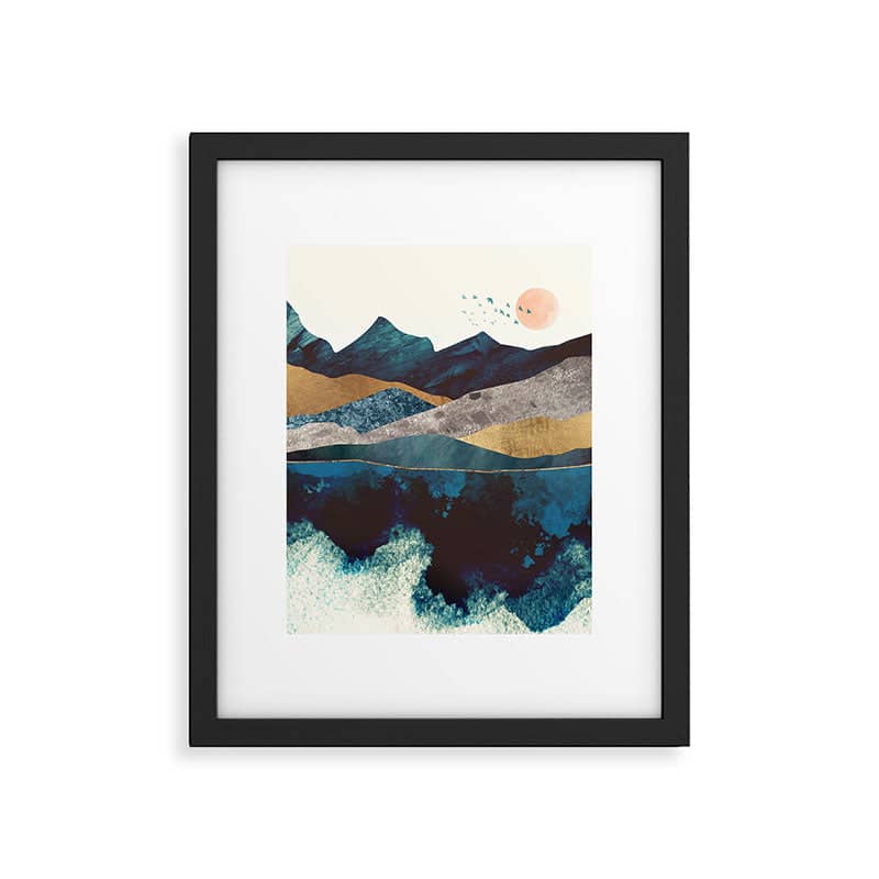 Blue Mountain Reflection Framed Art Print