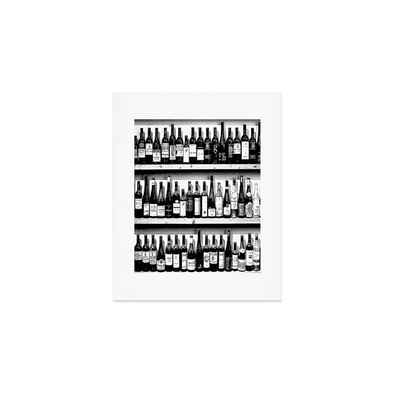 Wine Bottles In Black And White #Decor #Homestorie #Buyart Art Print