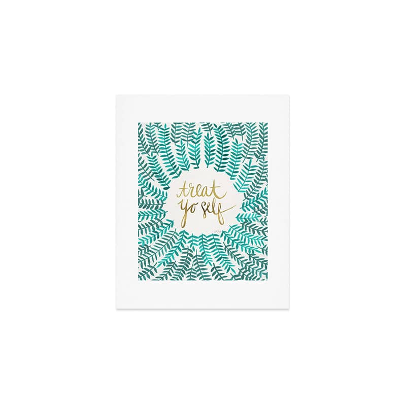 Treat Yo Self - Gold & Turquoise Art Print
