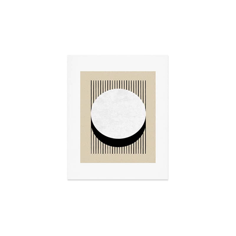 Circle Black And White Stripes Art Print