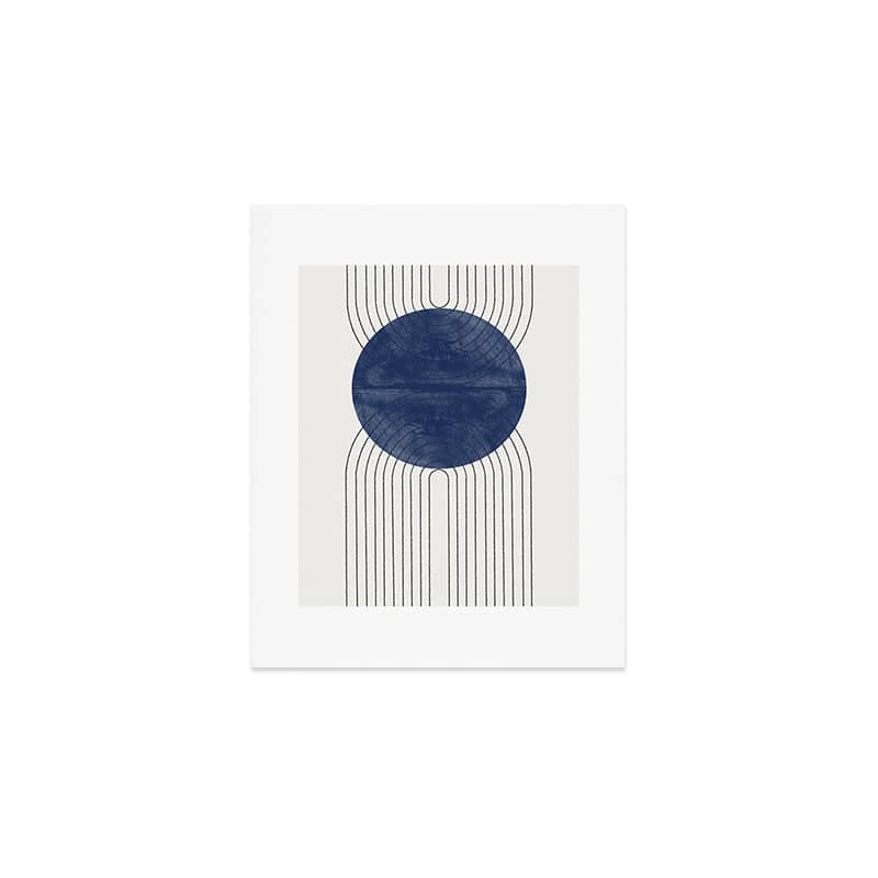 Mid Century Modern Blue Perfect Balance Art Print