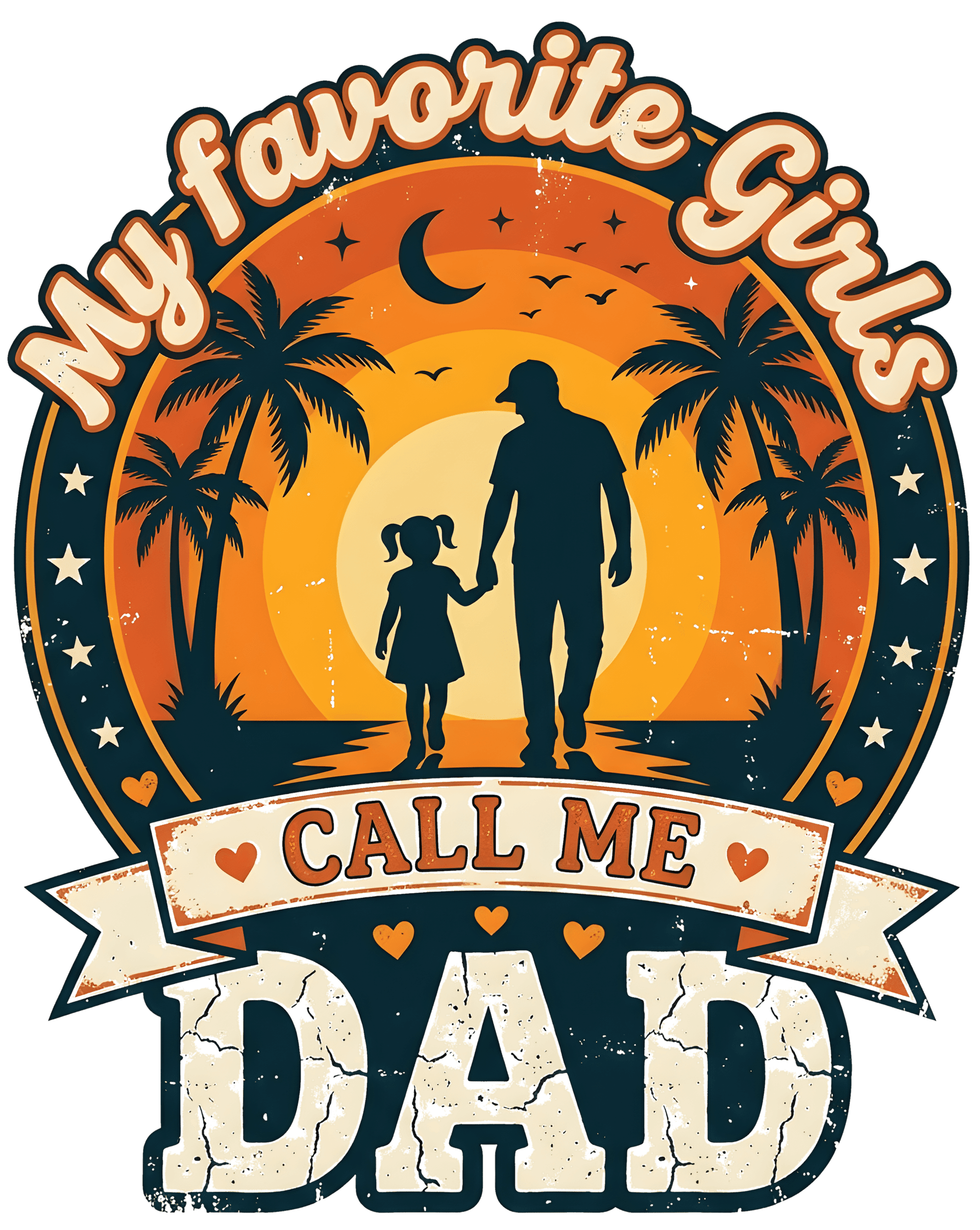 Best Girl Dad Ever Vintage Graphic T-Shirt