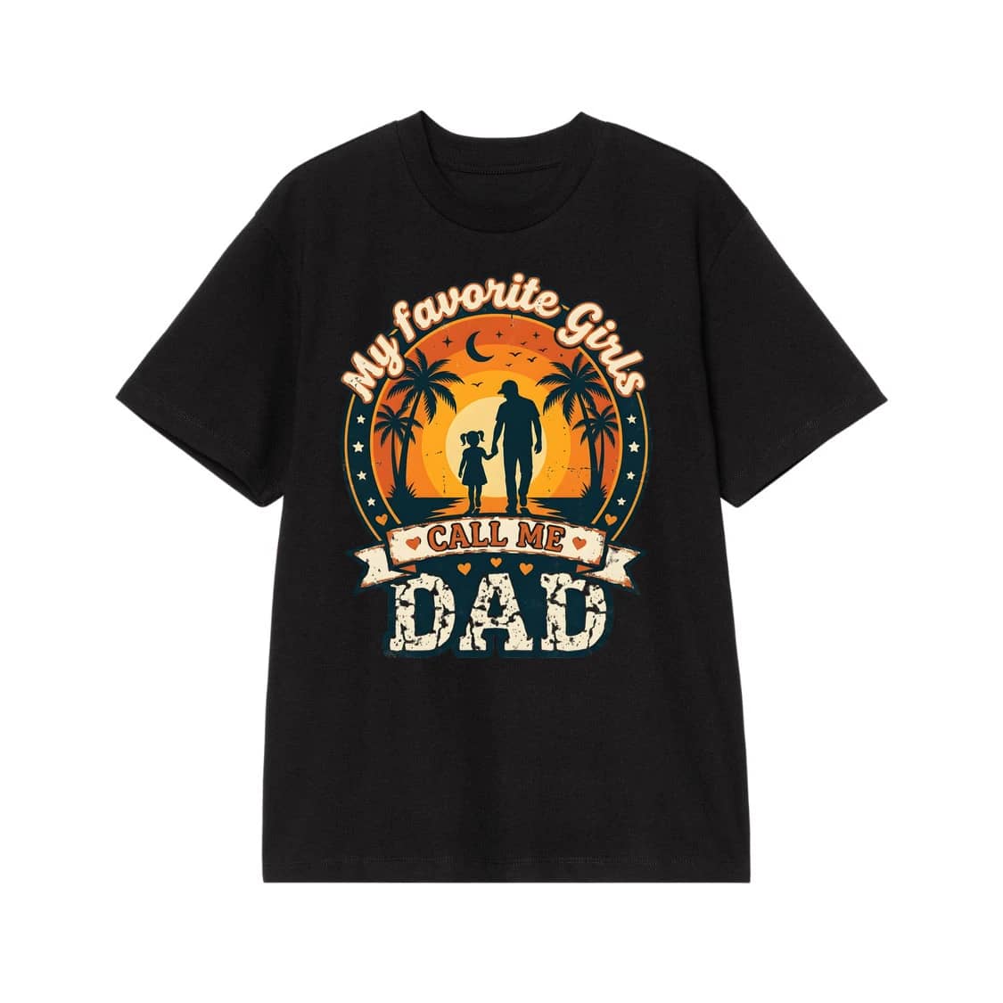 Best Girl Dad Ever Vintage Graphic T-Shirt
