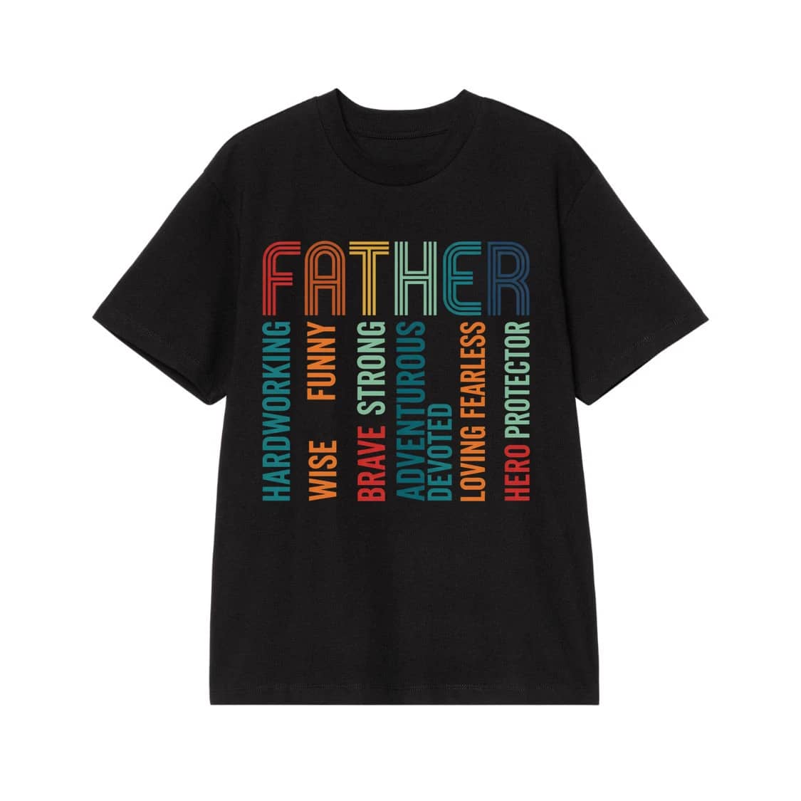 Strong Loving Father Typography Graphic T-Shirt