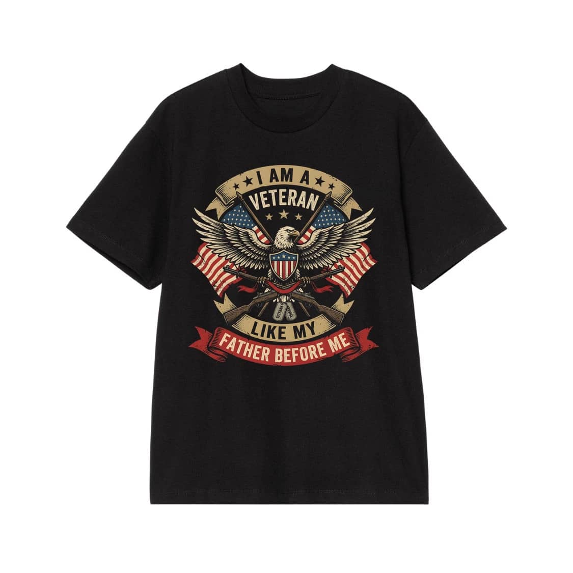 Veteran Eagle Flag Graphic T Shirt