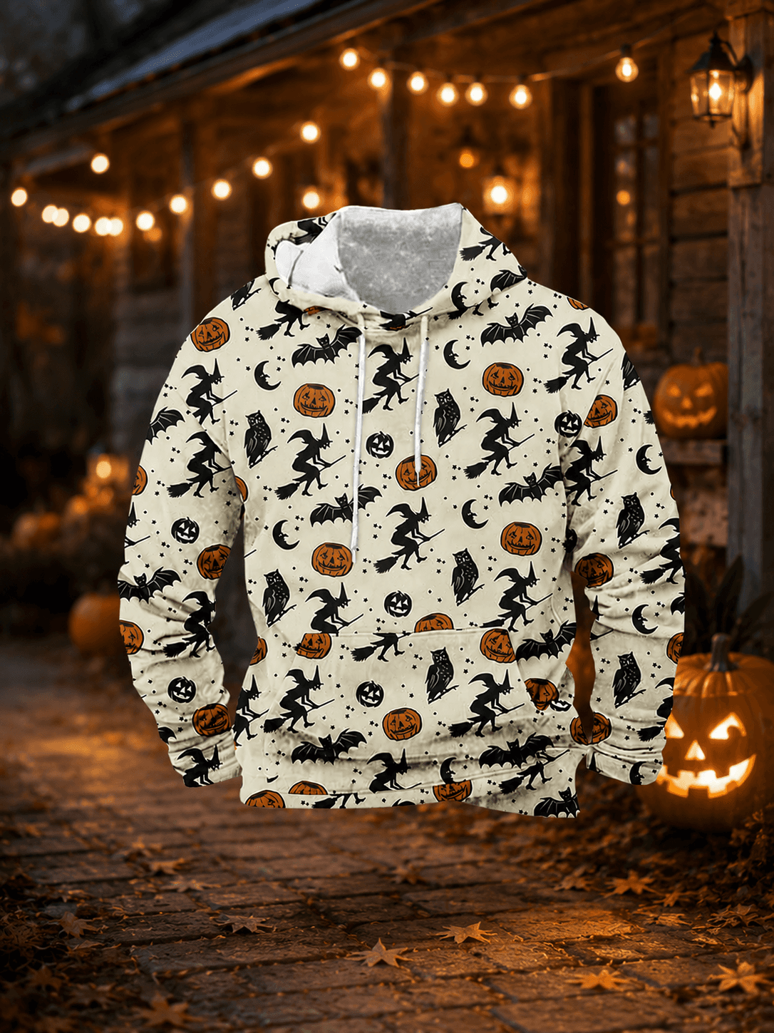 Spooky Halloween Pattern Graphic Hoodie