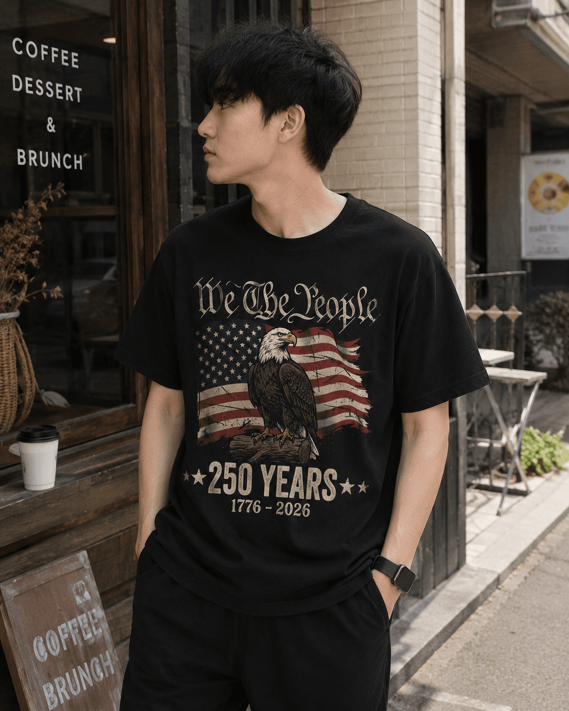 Vintage American Flag Independence Day T-Shirt