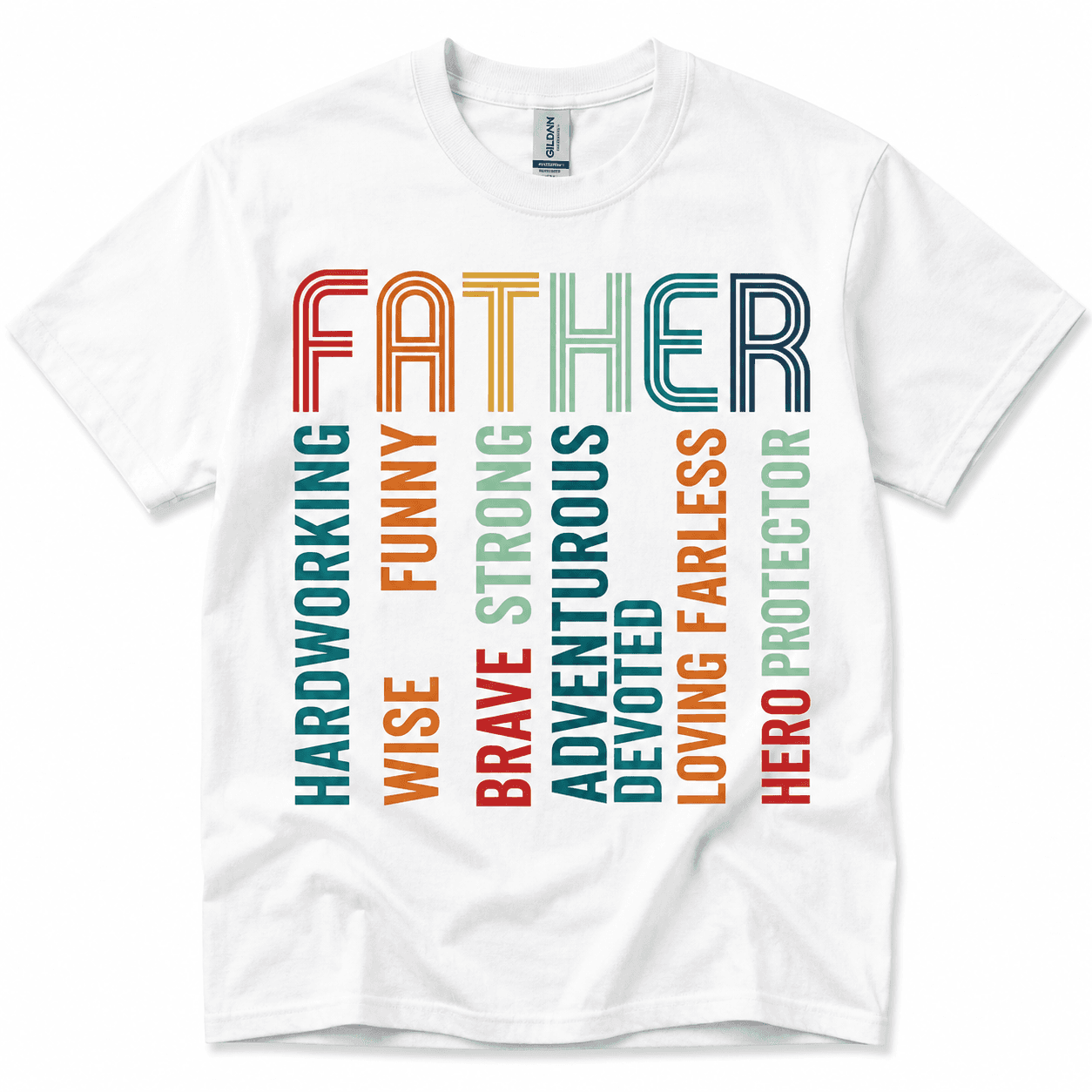 Strong Loving Father Typography Graphic T-Shirt