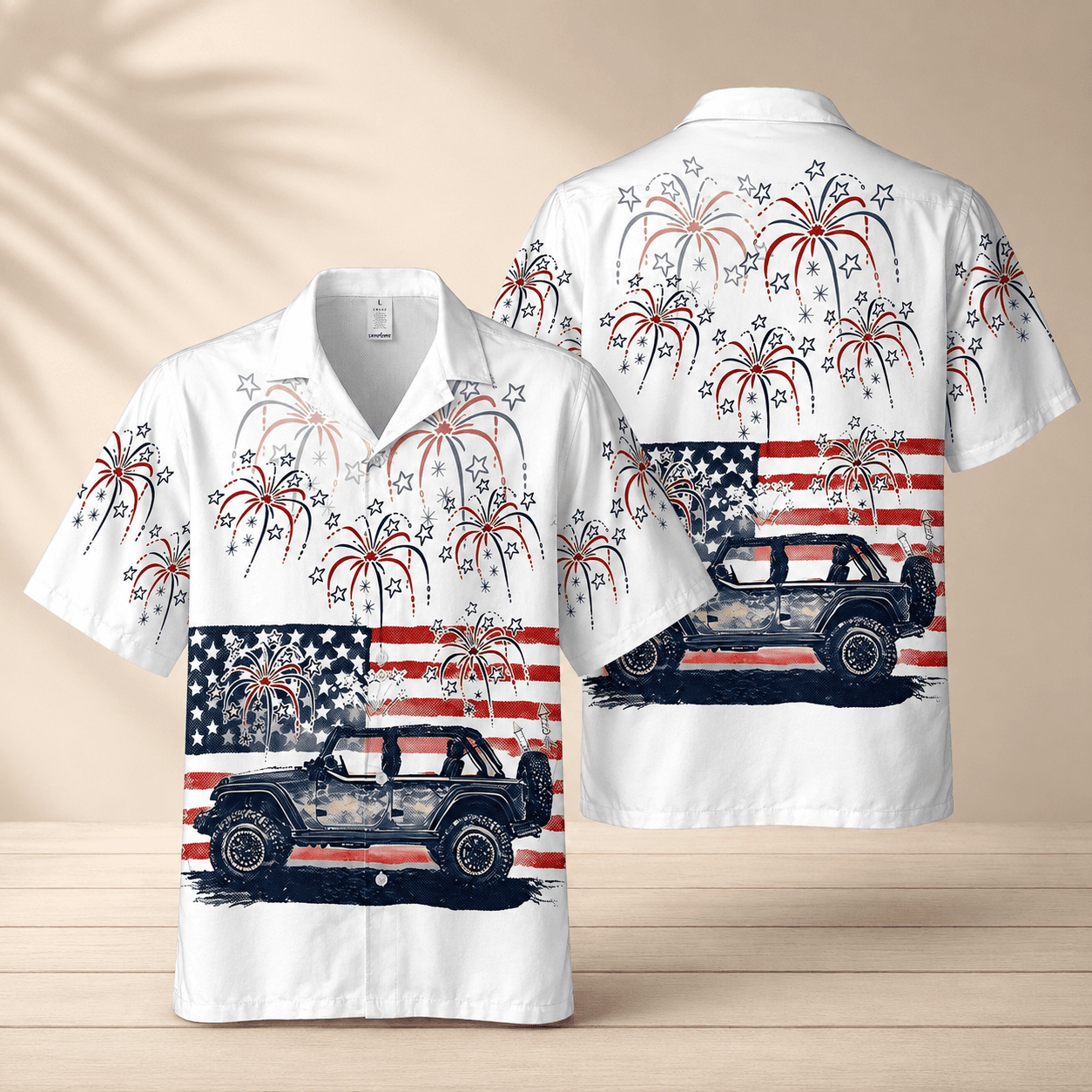 American Pride Jeep Hawaiian Shirt For Independence Day