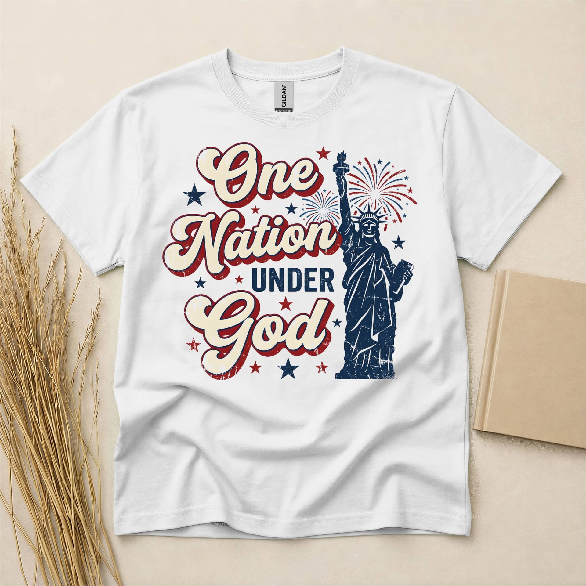 One Nation Under God Patriotic Statue Of Liberty T-Shirt