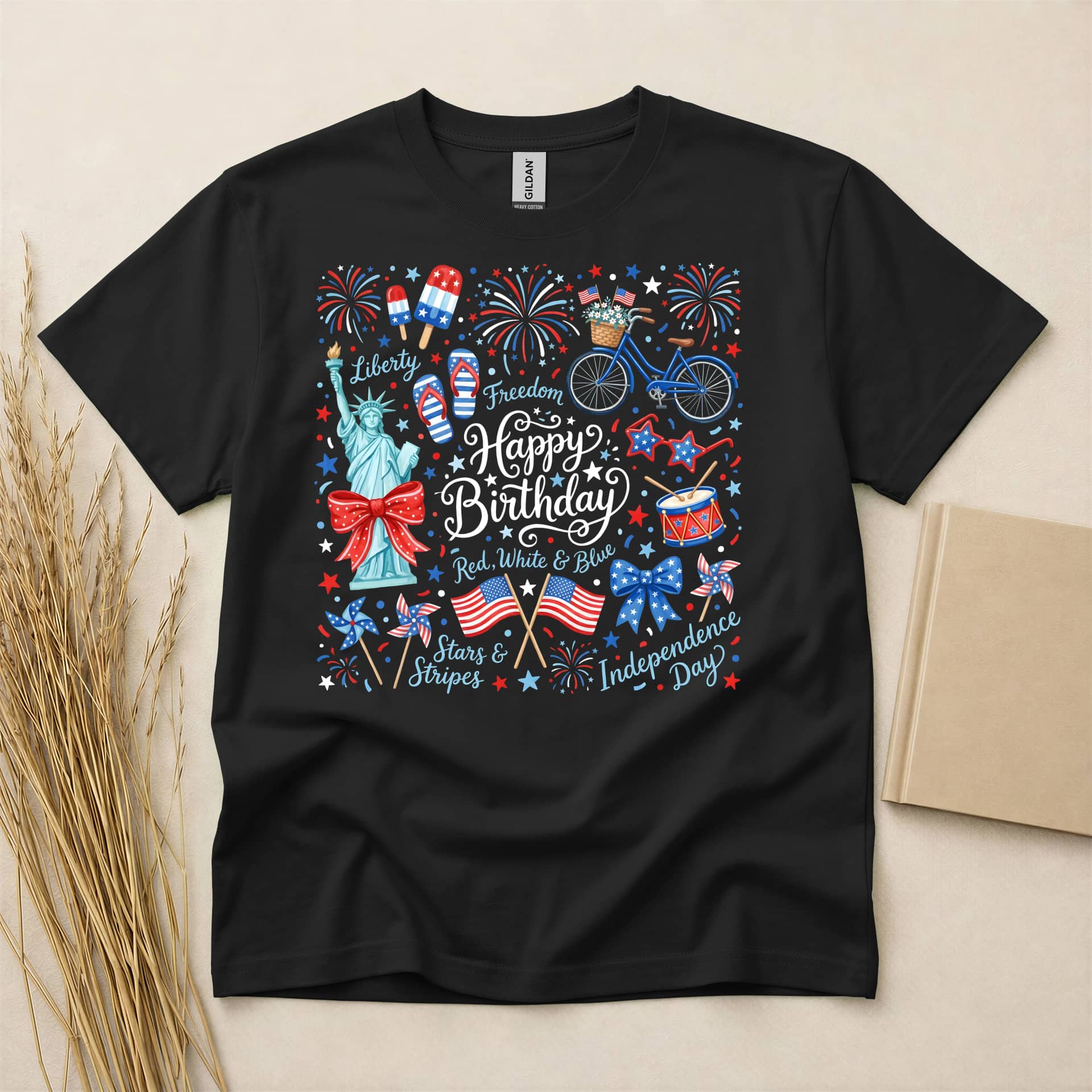 Happy Birthday America Red White Blue Independence Day T-Shirt