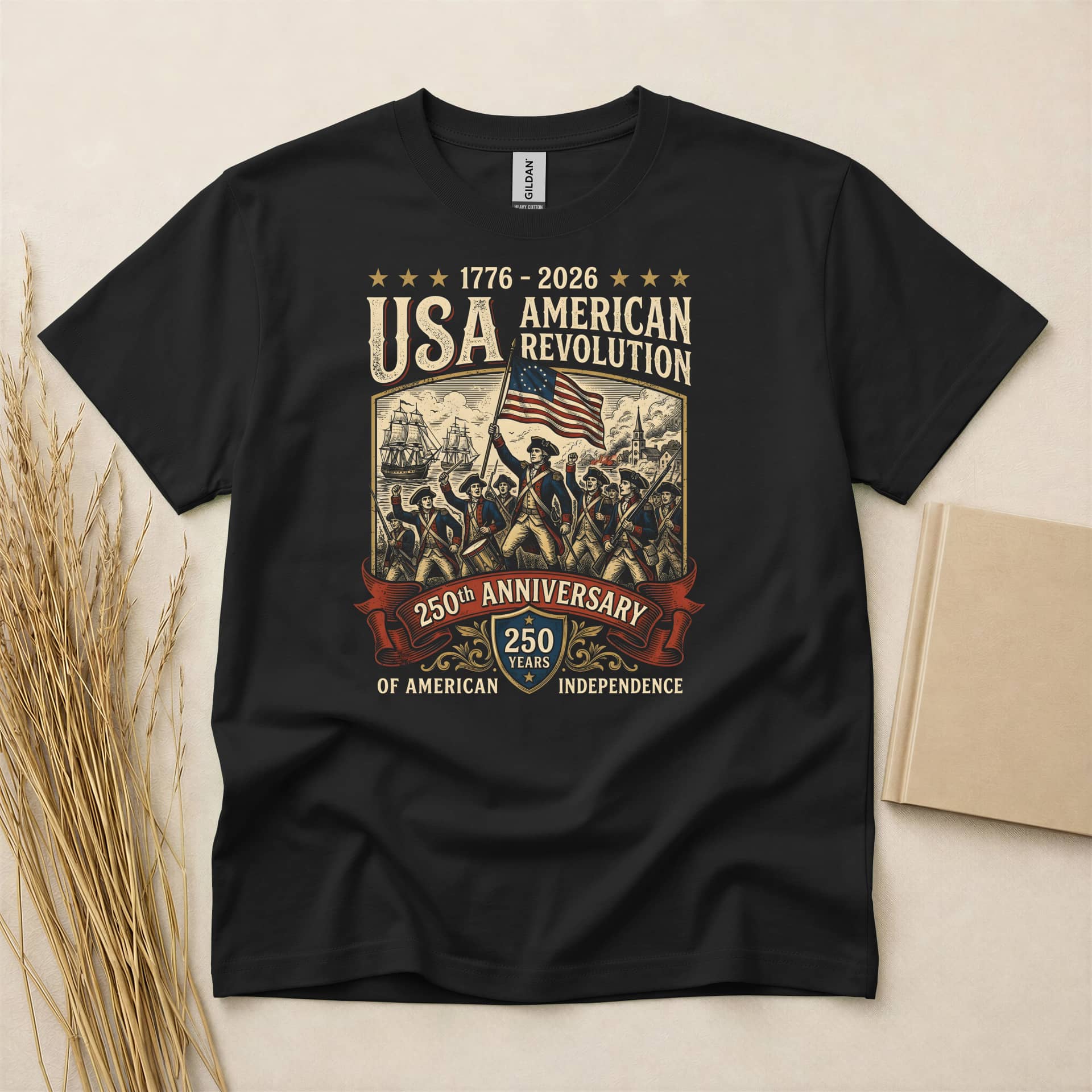 Usa American Revolution 250th Anniversary Patriotic T-Shirt