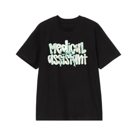Medical Assistant Patchwork Floral And Gingham T-Shirt