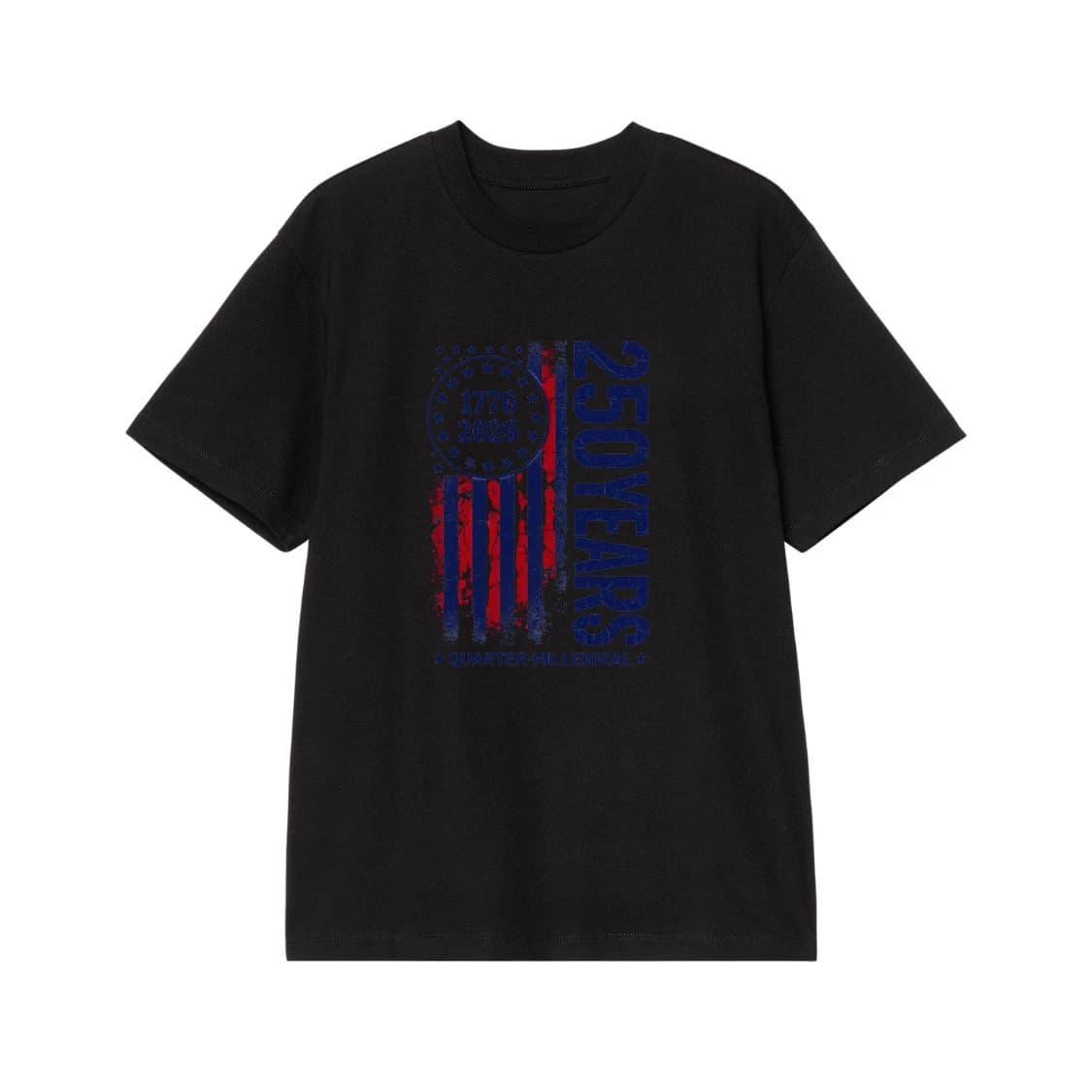 250 Years Quarter-Millennial 1776-2026 Patriotic American Flag Design