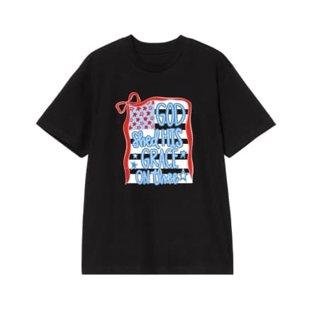 God Shed His Grace On Thee Patriotic American Flag T-Shirt