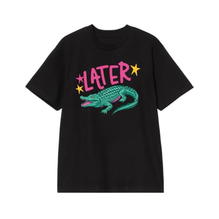 Later Gator After While Crocodile Funny Pun T-Shirt With Front And Back Print