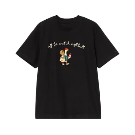 Off To Watch Softball Cute Goose Illustration T-Shirt