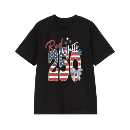 Red White & 250 Patriotic American Flag 250th Anniversary